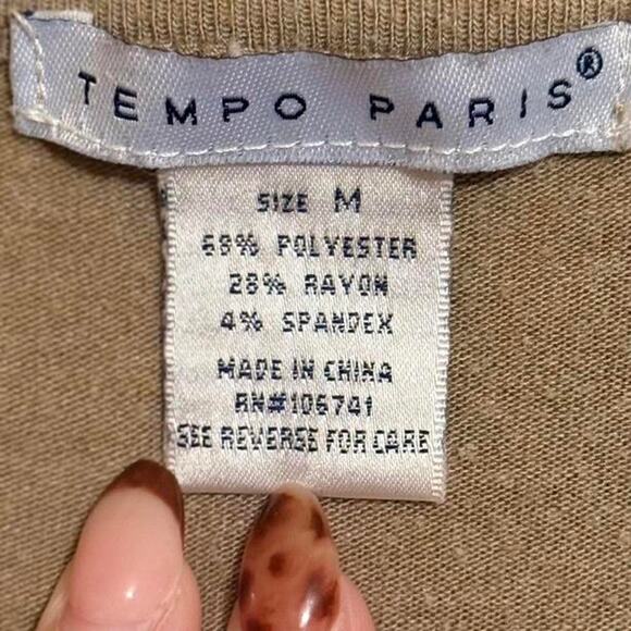 Tempo Paris Boho Mixed Print Long Sleeve Top Size Medium - Picture 5 of 6